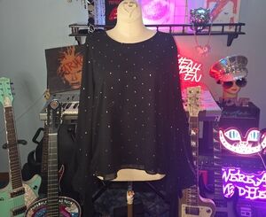 Vince Camuto Black Blouse with Gold Studs